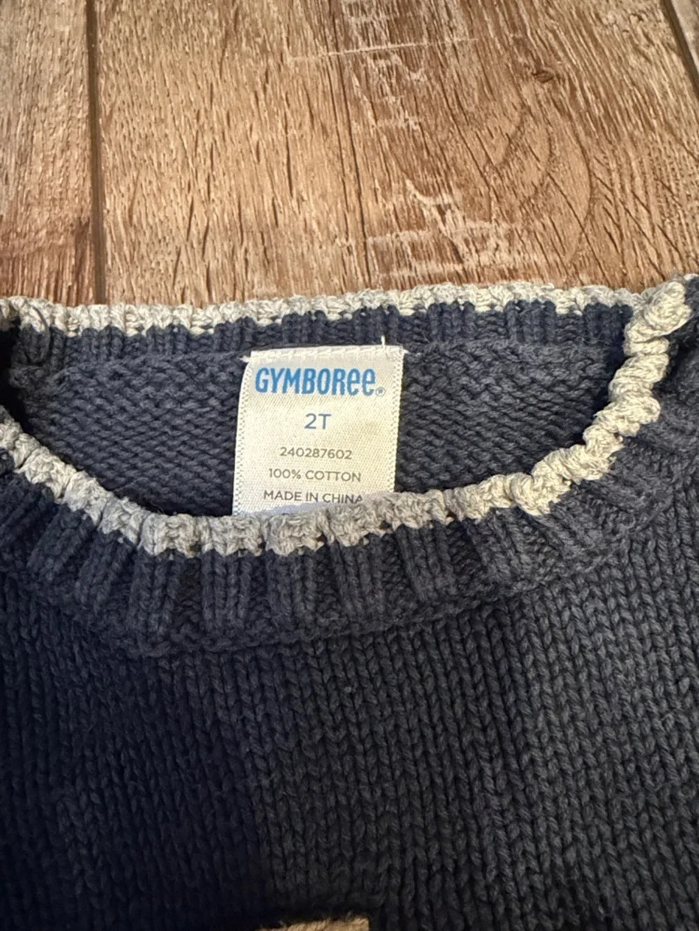 Gymboree Firetruck Navy Knit Sweater with Light Gray Trim Size 2T